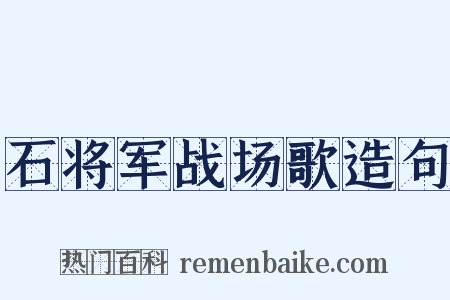 石将军战场歌造句是什么意思的图片
